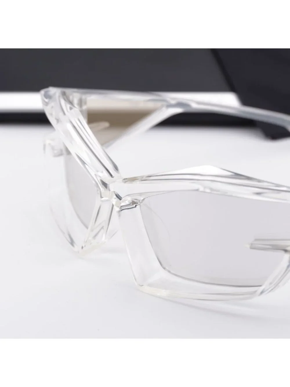 Givenchy GV40049U 26G Geometric Sunglasses - Transparent /Silver Mirror